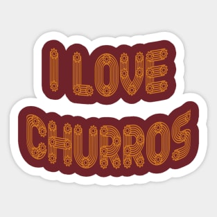 I Love Churros Sticker